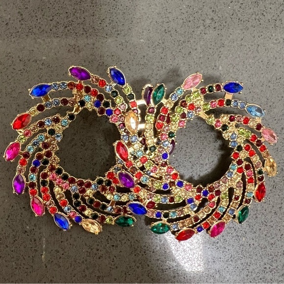 New Starburst Colorful Circular Rhinestone Statement Fashion Jewelry Earrings - Picture 5 of 9